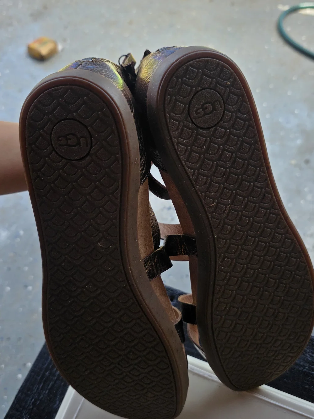 UGG Metallic Bronze Strappy Sandals